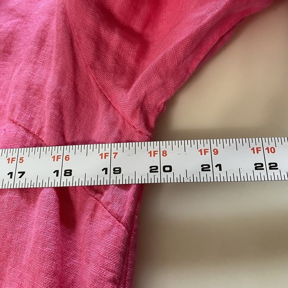 AMDS Jeans Dress Womens Large Button Front Linen High Low Hem Collared Casual - Picture 7 of 13